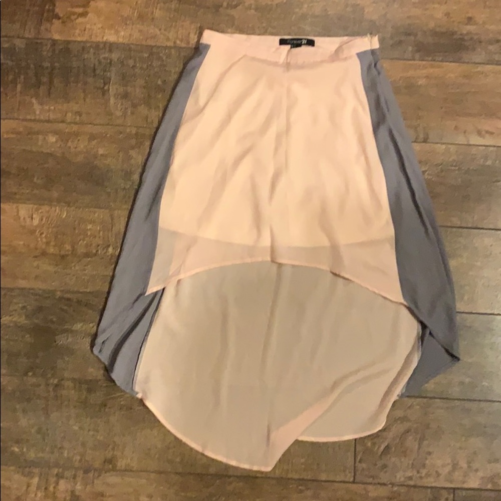 High low pale pink and grey skirt